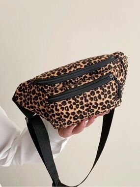 SHEIN Leopard Print Fanny Pack Crossbody Belt Bag Adjustable Strap